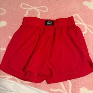 Red Lulu Mac Shorts